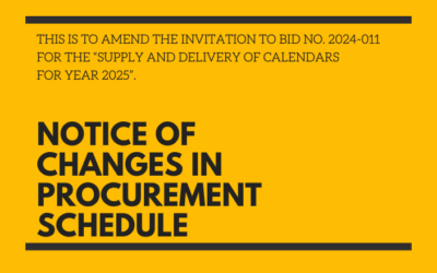 NOTICE OF CHANGES IN PROCUREMENT SCHEDULE