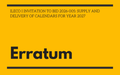 ERRATUM: BIDDING NUMBER 2026-005